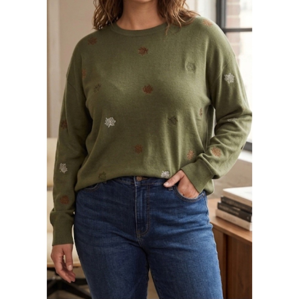 Anneliese Women's Pullover Sweatshirt Size Plus 2X Olive Green